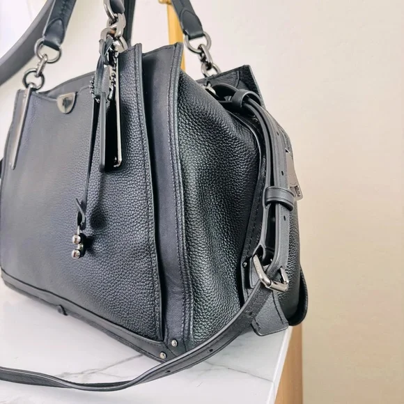 Coach Dreamer 36 Gunmetal Black Leather Tote Bag 38550 - Picture 8 of 15